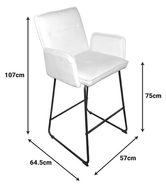 Bárszék, Essential, fehér, 57x64.5x107 cm