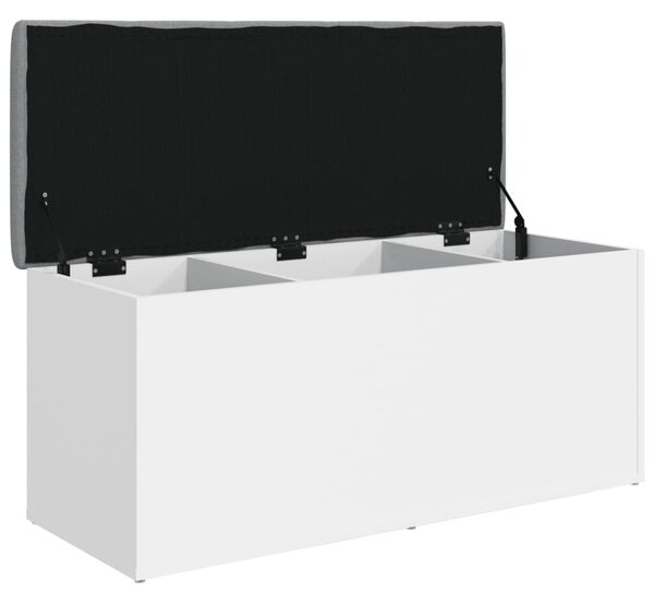 Fehér, öntött/fából készült tárolópad 102 x 42 x 45 cm