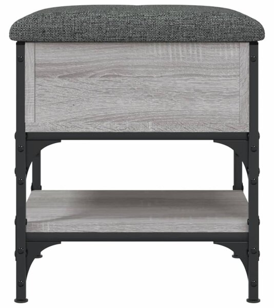 Szürke sonoma színű szerelt fa cipőtároló pad 42 x 42 x 45 cm