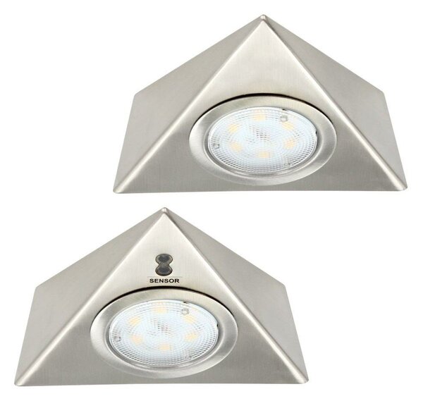 Aldabra Trigon lámpatest szekrényhez, 2 LED izzós, 24V szatén