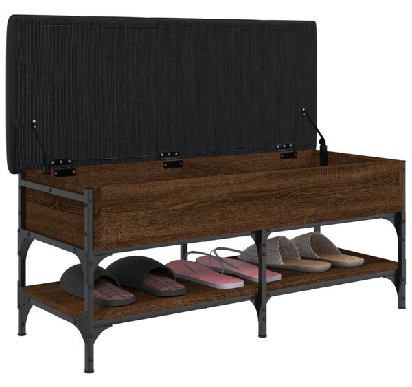 Barna tölgy színű szerelt fa cipőpolc 102 x 42 x 45 cm