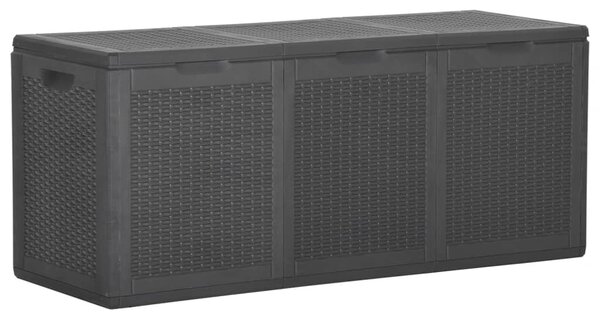 VidaXL fekete PP rattan kerti tárolóláda 270 L