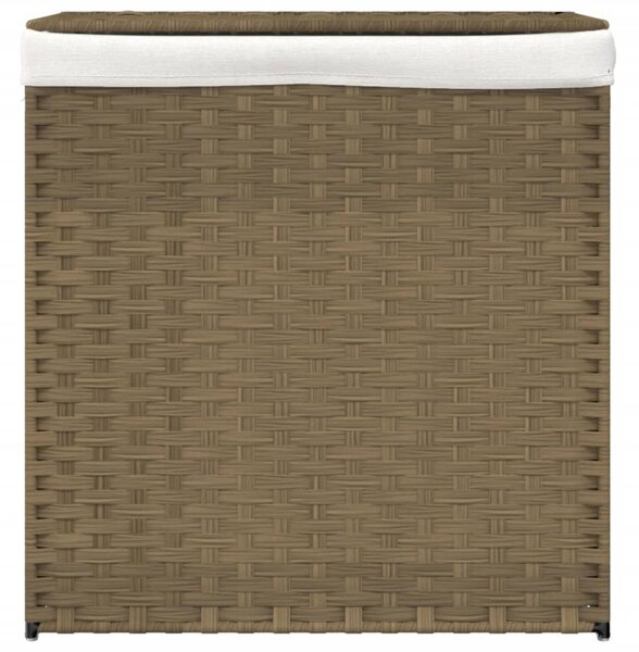 Polyrattan szennyeskosár 2 rekesszel 53x33x57 cm