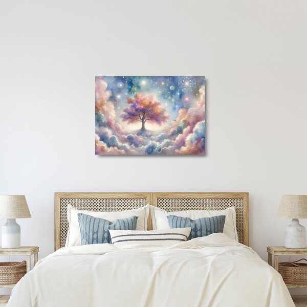 Üveg kép – Életfa a felhőkben (70x50 cm)