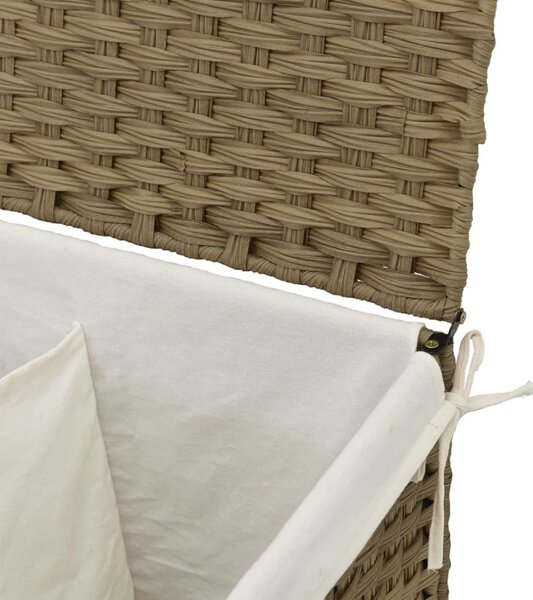 Polyrattan szennyeskosár 2 rekesszel 53x33x57 cm