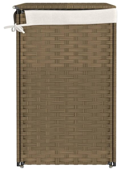 Polyrattan szennyeskosár 2 rekesszel 53x33x57 cm