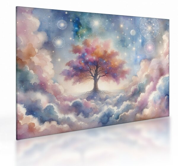Üveg kép – Életfa a felhőkben (70x50 cm)