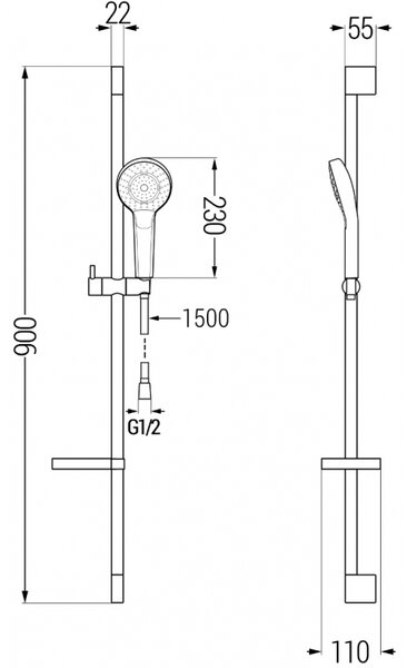 Mexen Royo DF05 zuhanykészlet, króm - 72204DF05-00