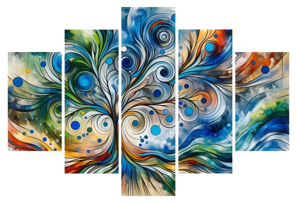 Kép – Színes energikus fa (150x105 cm)