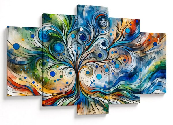 Kép – Színes energikus fa (150x105 cm)