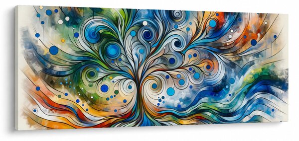 Kép – Színes energikus fa (120x50 cm)