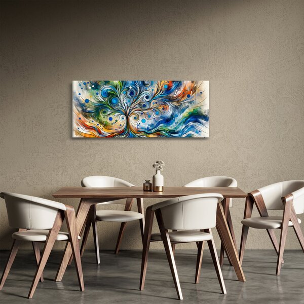 Kép – Színes energikus fa (120x50 cm)