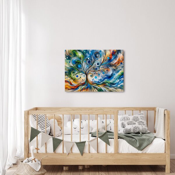 Kép – Színes energikus fa (70x50 cm)