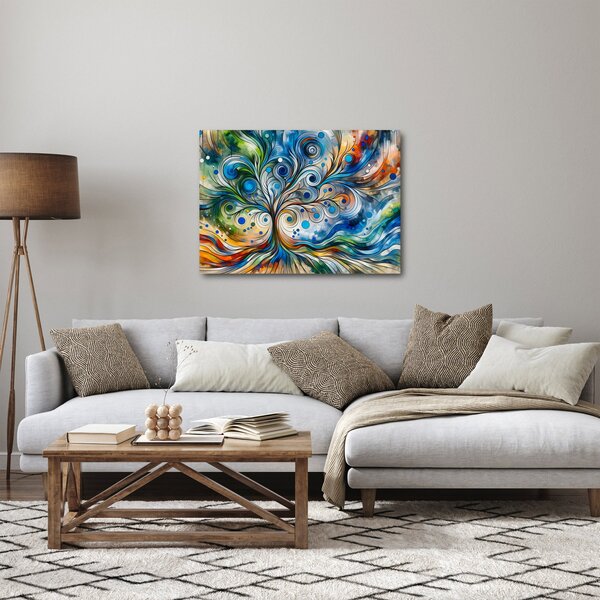 Kép – Színes energikus fa (70x50 cm)