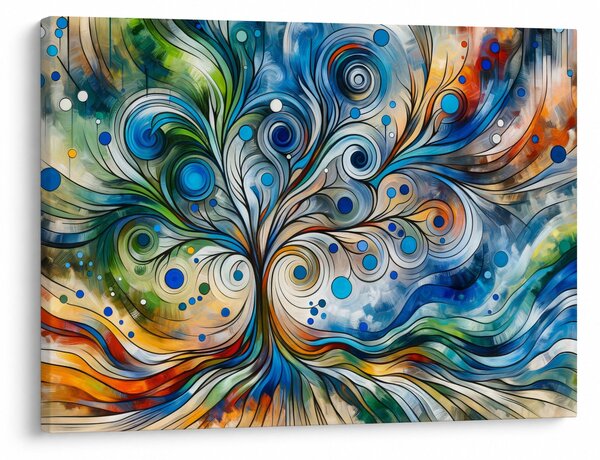 Kép – Színes energikus fa (70x50 cm)