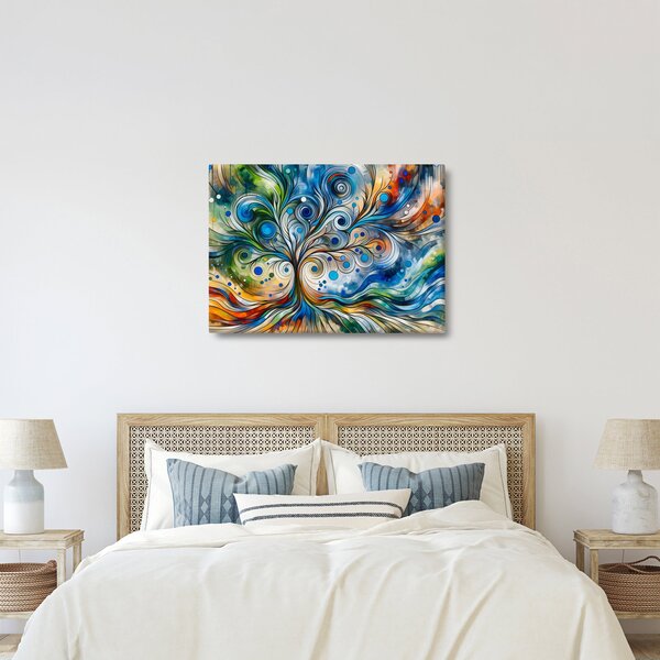 Kép – Színes energikus fa (70x50 cm)