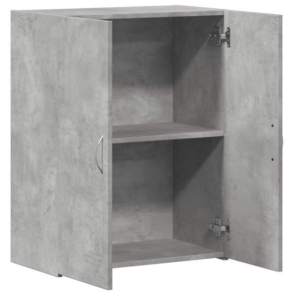 Betonszürke szerelt fa irattartó szekrény 60 x 32 x 77,5 cm