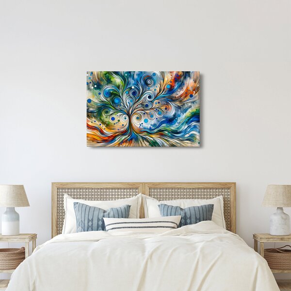 Kép – Színes energikus fa (90x60 cm)