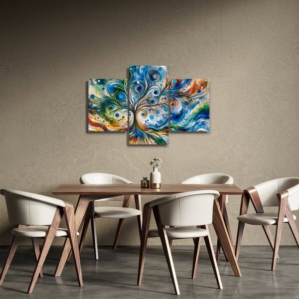 Kép – Színes energikus fa (90x60 cm)