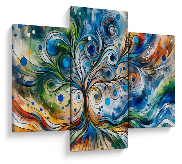 Kép – Színes energikus fa (90x60 cm)