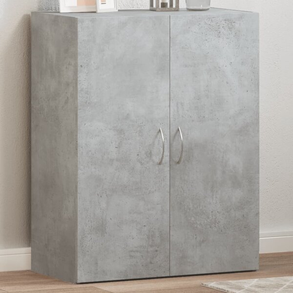 Betonszürke szerelt fa irattartó szekrény 60 x 32 x 77,5 cm