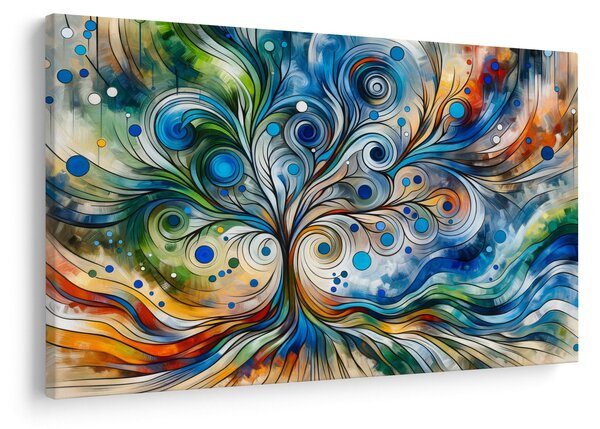 Kép – Színes energikus fa (90x60 cm)