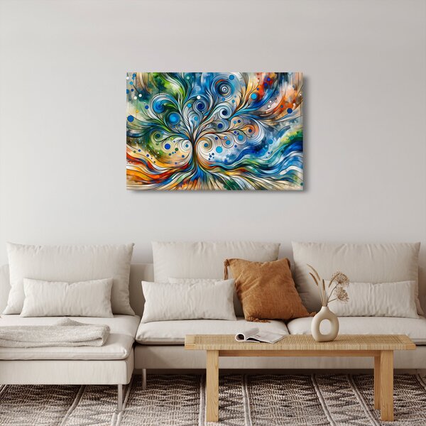Kép – Színes energikus fa (90x60 cm)