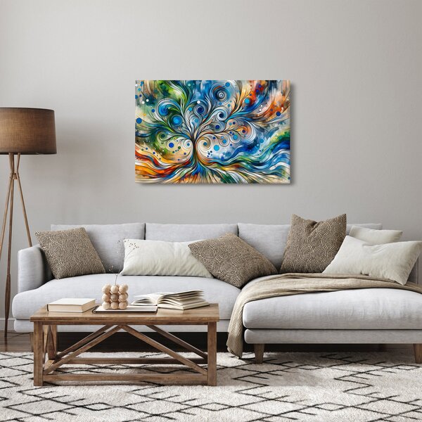 Kép – Színes energikus fa (90x60 cm)