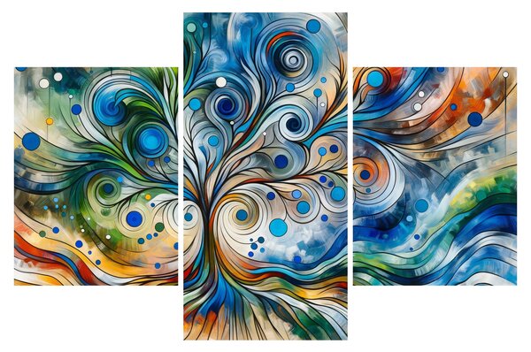 Kép – Színes energikus fa (90x60 cm)