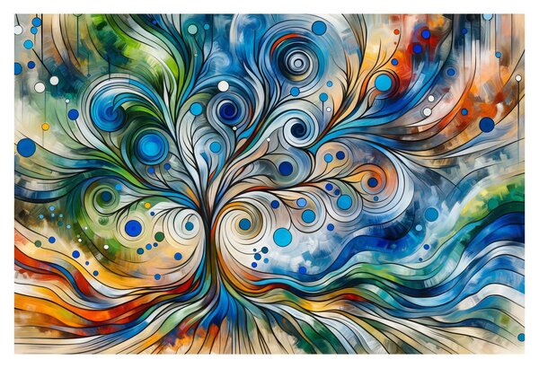 Kép – Színes energikus fa (90x60 cm)