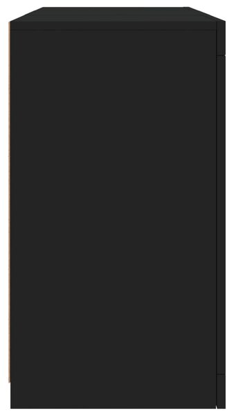 Fekete tálalószekrény LED-világítással 123 x 37 x 67 cm