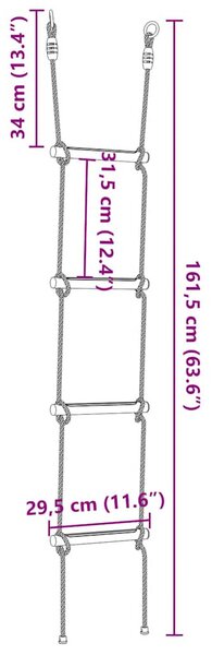 Többszínű kötéllétra gyerekeknek 4 létrafokkal