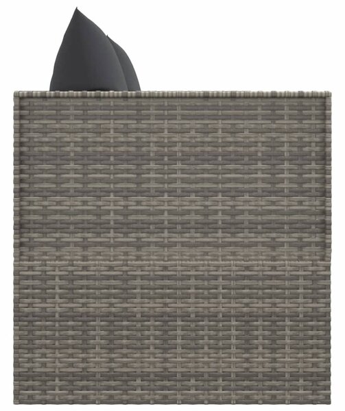 Szürke polyrattan kültéri társalgókanapé párnákkal