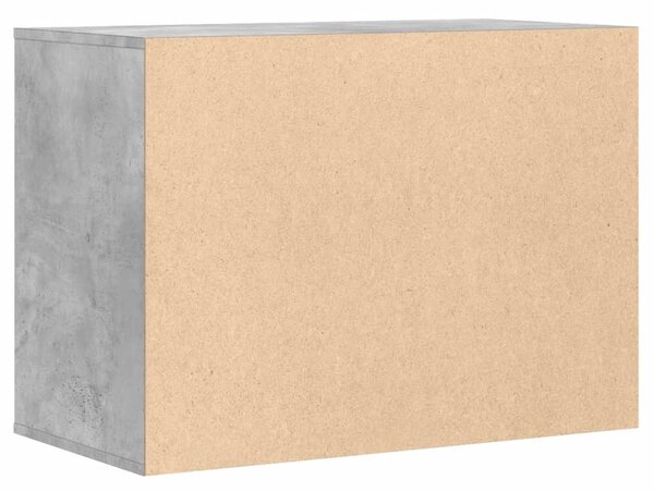 Betonszürke szerelt fa fiókos sarokszekrény 80 x 41 x 58 cm