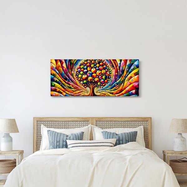 Kép – Színes fa almákkal (120x50 cm)