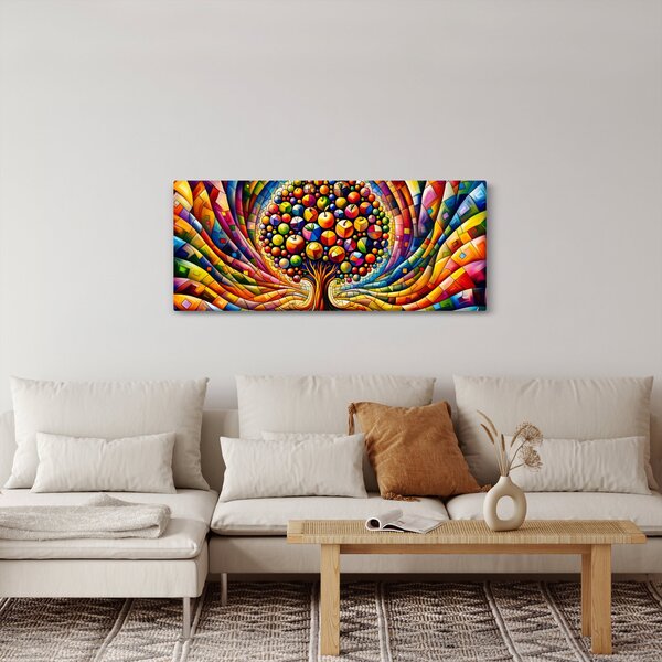 Kép – Színes fa almákkal (120x50 cm)