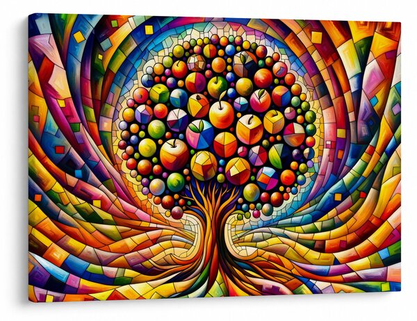Kép – Színes fa almákkal (70x50 cm)