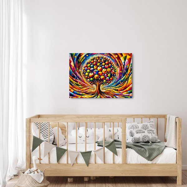 Kép – Színes fa almákkal (70x50 cm)