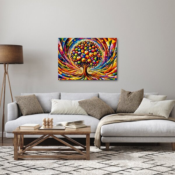 Kép – Színes fa almákkal (70x50 cm)