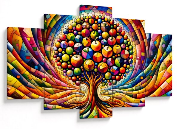 Kép – Színes fa almákkal (150x105 cm)