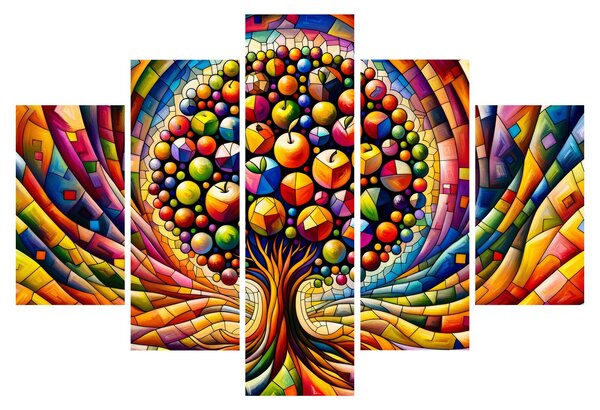 Kép – Színes fa almákkal (150x105 cm)