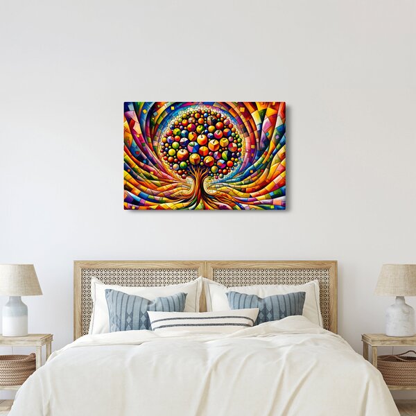 Kép – Színes fa almákkal (90x60 cm)