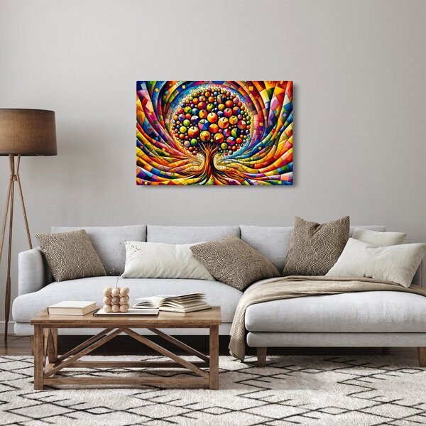 Kép – Színes fa almákkal (90x60 cm)