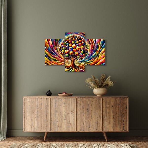 Kép – Színes fa almákkal (90x60 cm)