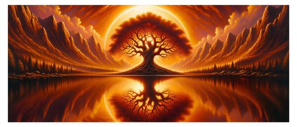 Kép – Fa a véres napban (120x50 cm)