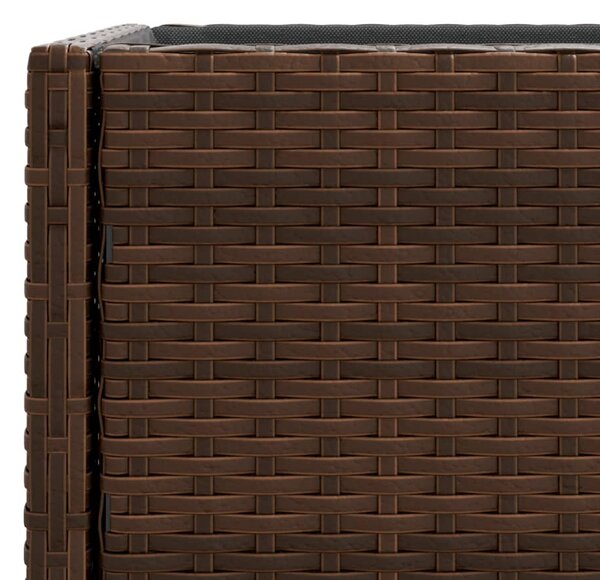 Barna polyrattan kerti ültetőláda polccal