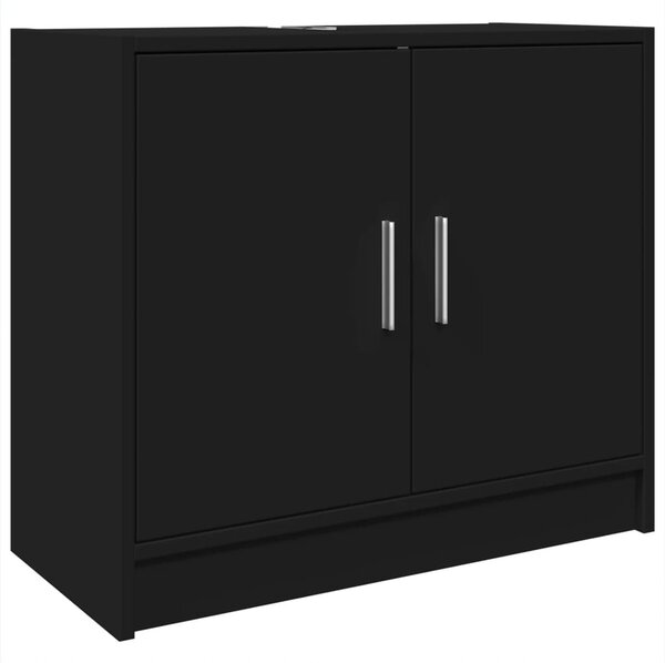 Fekete szerelt fa mosdószekrény 63 x 29 x 55 cm