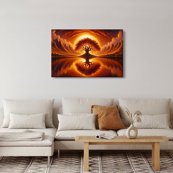 Kép – Fa a véres napban (90x60 cm)