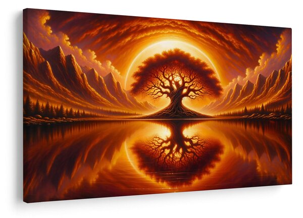 Kép – Fa a véres napban (90x60 cm)
