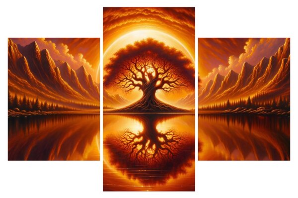 Kép – Fa a véres napban (90x60 cm)